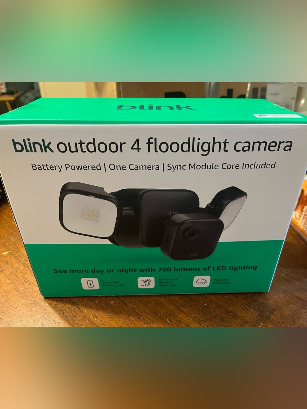 Blink Outdoor 4 Floodlight Camera in Black - Battery Powered Security